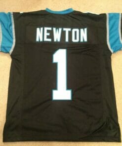 UNSIGNED CUSTOM Sewn Stitched Cam Newton ERROR Black Jersey