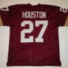 UNSIGNED CUSTOM Sewn Stitched Ken Houston Burgundy Jersey