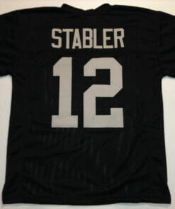 UNSIGNED CUSTOM Sewn Stitched Ken Stabler Black Jersey