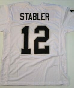 UNSIGNED CUSTOM Sewn Stitched Ken Stabler White Jersey