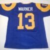 UNSIGNED CUSTOM Sewn Stitched Kurt Warner Blue Jersey 4 UNSIGNED CUSTOM Sewn Stitched Kurt Warner Blue Jersey