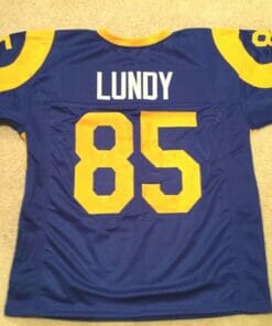 UNSIGNED CUSTOM Sewn Stitched Lamar Lundy Blue Jersey