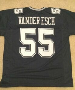 UNSIGNED CUSTOM Sewn Stitched Leighton Vander Esch Blue Jersey