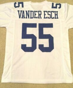 UNSIGNED CUSTOM Sewn Stitched Leighton Vander Esch White Jersey