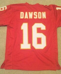 UNSIGNED CUSTOM Sewn Stitched Len Dawson Red Jersey