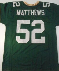 UNSIGNED CUSTOM Sewn Stitched Clay Matthews Green Jersey