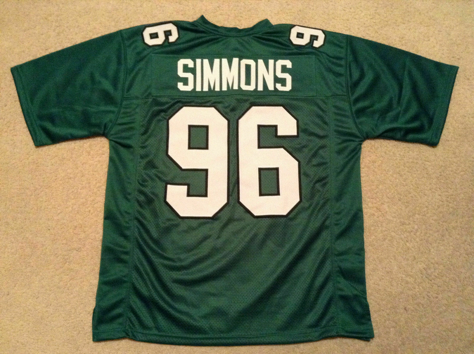 UNSIGNED CUSTOM Sewn Stitched Clyde Simmons Green Jersey 1 UNSIGNED CUSTOM Sewn Stitched Clyde Simmons Green Jersey