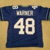 UNSIGNED CUSTOM Sewn Stitched Curt Warner ERROR Blue Jersey