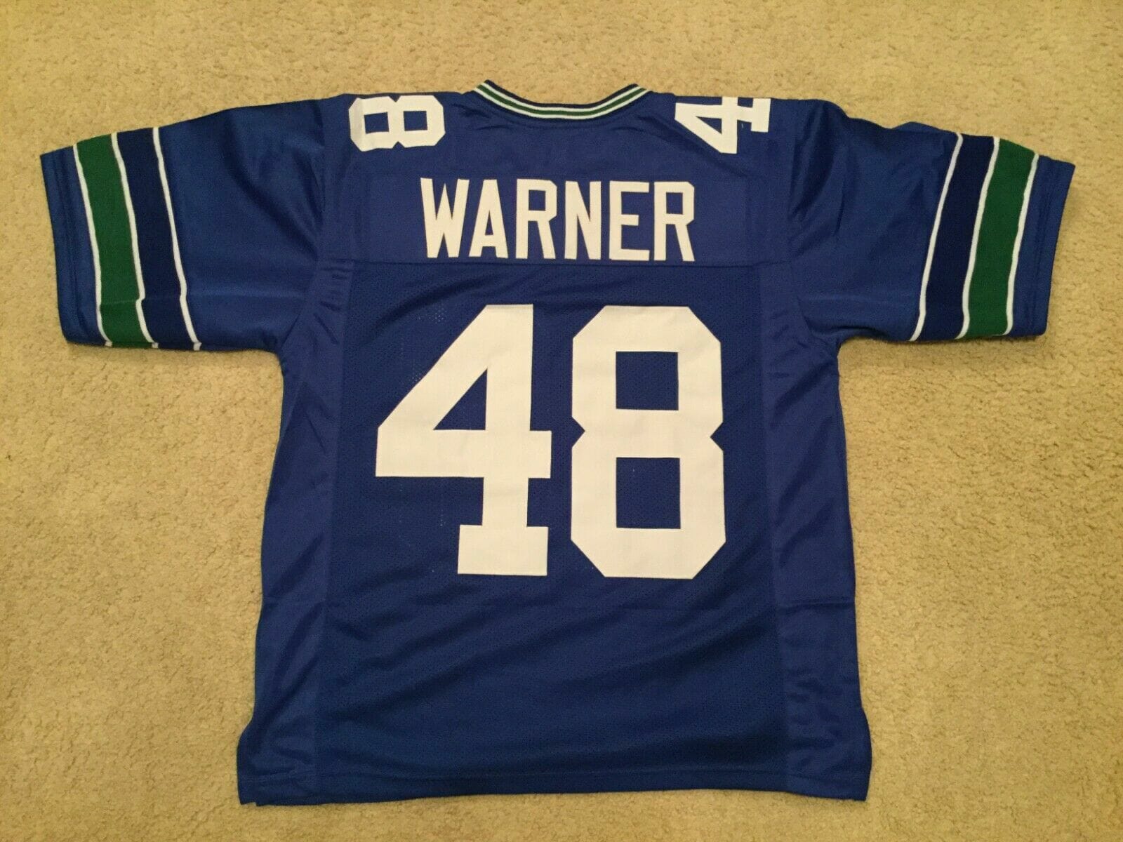 UNSIGNED CUSTOM Sewn Stitched Curt Warner ERROR Blue Jersey 1 UNSIGNED CUSTOM Sewn Stitched Curt Warner ERROR Blue Jersey