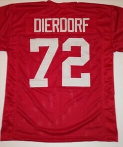 UNSIGNED CUSTOM Sewn Stitched Dan Dierdorf Red Jersey