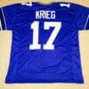 UNSIGNED CUSTOM Sewn Stitched Dave Krieg Blue Jersey