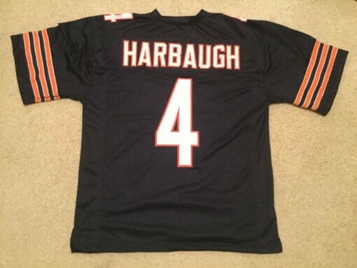 UNSIGNED CUSTOM Sewn Stitched Jim Harbaugh Blue Jersey
