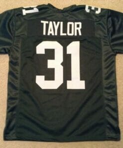 UNSIGNED CUSTOM Sewn Stitched Jim Taylor Green Jersey
