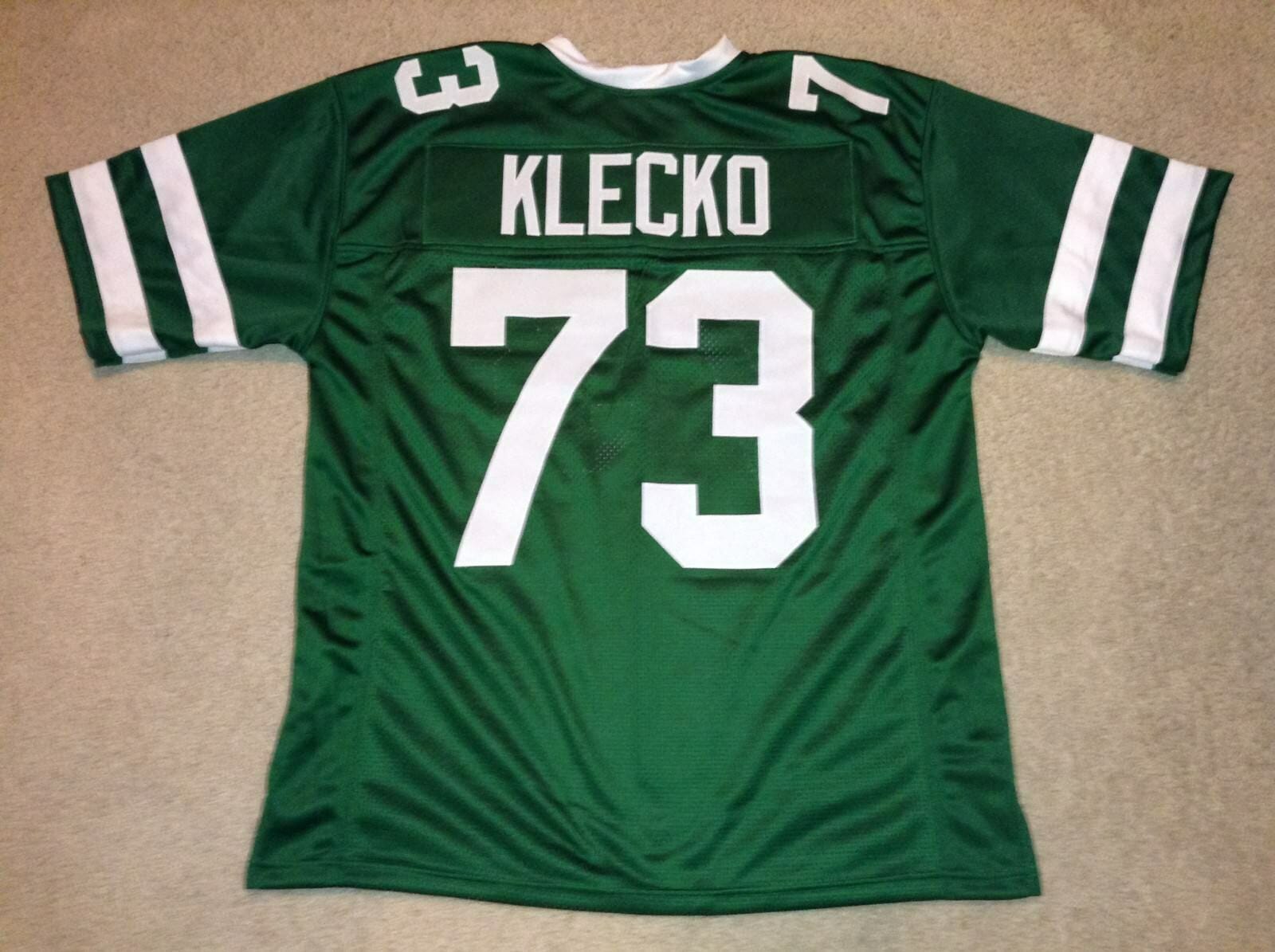 UNSIGNED CUSTOM Sewn Stitched Joe Klecko Green Jersey 1 UNSIGNED CUSTOM Sewn Stitched Joe Klecko Green Jersey