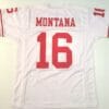 UNSIGNED CUSTOM Sewn Stitched Joe Montana White Jersey