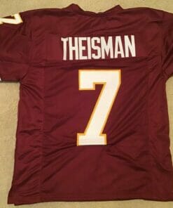 UNSIGNED CUSTOM Sewn Stitched Joe Theismann ERROR Burgundy Jersey