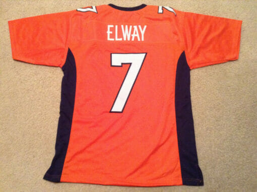 UNSIGNED CUSTOM Sewn Stitched John Elway Orange Jersey
