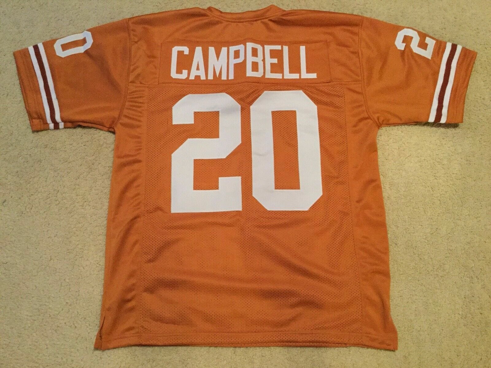 UNSIGNED CUSTOM Sewn Stitched Earl Campbell Burnt Orange Jersey 1 UNSIGNED CUSTOM Sewn Stitched Earl Campbell Burnt Orange Jersey