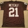 UNSIGNED CUSTOM Sewn Stitched Eric Metcalf Brown Jersey 6 UNSIGNED CUSTOM Sewn Stitched Eric Metcalf Brown Jersey