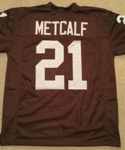 UNSIGNED CUSTOM Sewn Stitched Eric Metcalf Brown Jersey