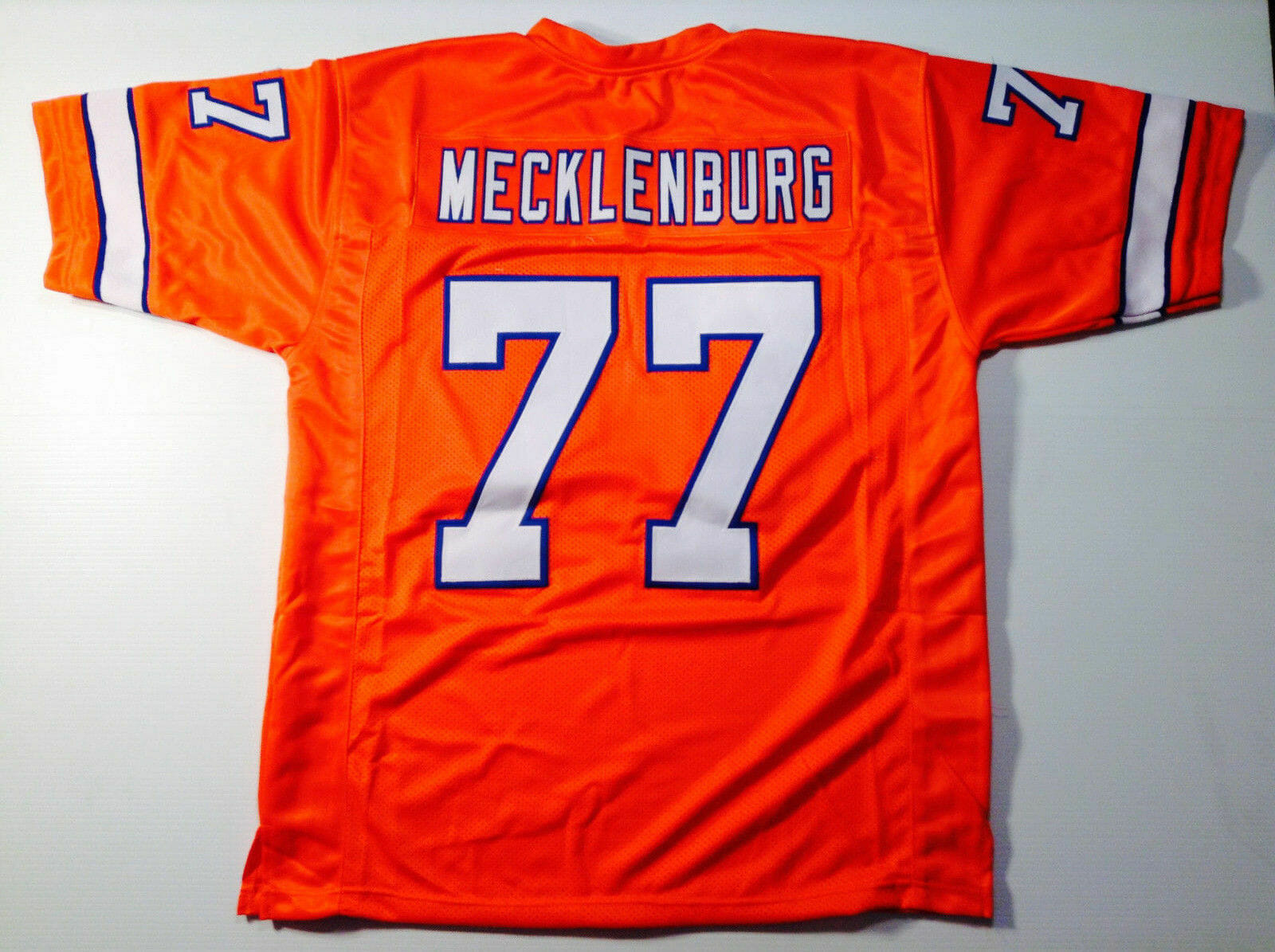 UNSIGNED CUSTOM Sewn Stitched Karl Mecklenburg Orange Jersey 1 UNSIGNED CUSTOM Sewn Stitched Karl Mecklenburg Orange Jersey