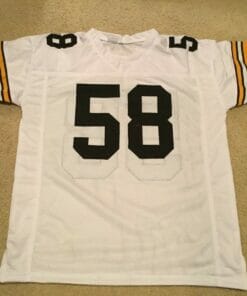 UNSIGNED CUSTOM Sewn Stitched Jack Lambert White Jersey