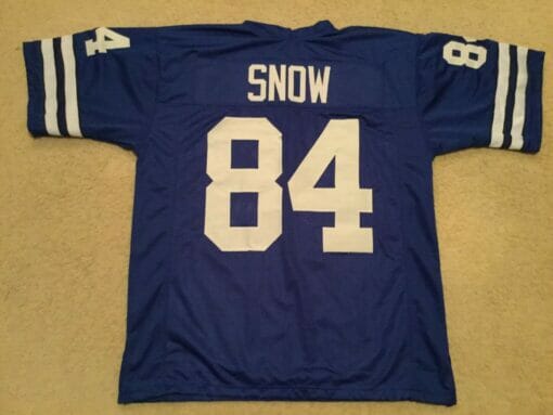 UNSIGNED CUSTOM Sewn Stitched Jack Snow Old Style Blue Jersey