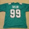 UNSIGNED CUSTOM Sewn Stitched Jason Taylor Teal 2 Jersey