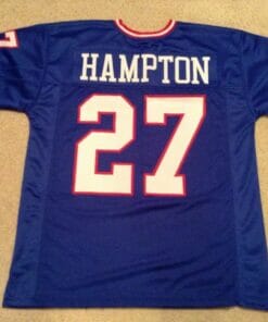 UNSIGNED CUSTOM Sewn Stitched Rodney Hampton Blue Jersey
