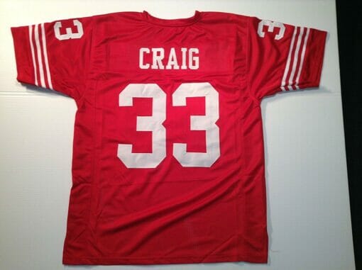 UNSIGNED CUSTOM Sewn Stitched Roger Craig Red Jersey