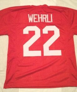 UNSIGNED CUSTOM Sewn Stitched Roger Wehrli Red Jersey