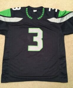 UNSIGNED CUSTOM Sewn Stitched Russell Wilson Blue Jersey
