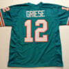 UNSIGNED CUSTOM Sewn Stitched Bob Griese Teal Jersey