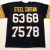 UNSIGNED CUSTOM Sewn Stitched Steel Curtain Black Jersey 6 UNSIGNED CUSTOM Sewn Stitched Steel Curtain Black Jersey
