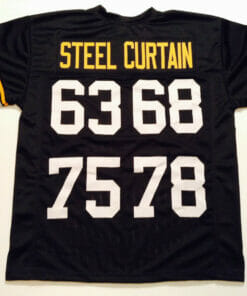 UNSIGNED CUSTOM Sewn Stitched Steel Curtain Black Jersey