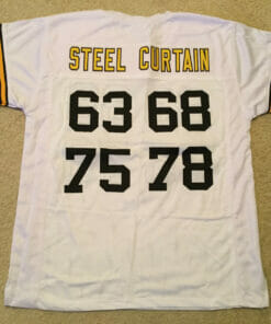 UNSIGNED CUSTOM Sewn Stitched Steel Curtain White Jersey