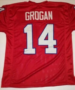 UNSIGNED CUSTOM Sewn Stitched Steve Grogan Red Jersey