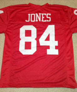 UNSIGNED CUSTOM Sewn Stitched Brent Jones Red Jersey