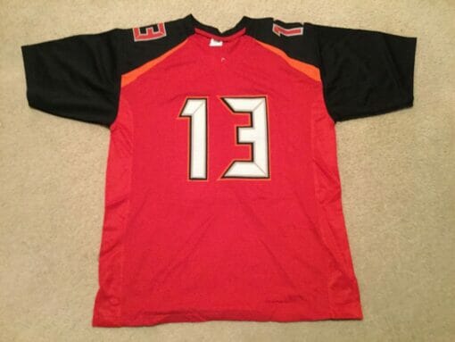 UNSIGNED CUSTOM Sewn Stitched Mike Evans Red Jersey