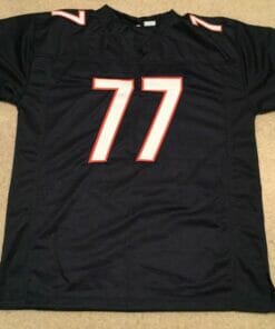 UNSIGNED CUSTOM Sewn Stitched Red Grange Blue Jersey