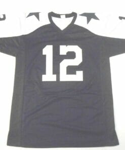 UNSIGNED CUSTOM Sewn Stitched Roger Staubach Thanksgiving Jersey