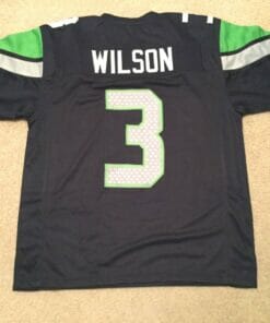 UNSIGNED CUSTOM Sewn Stitched Russell Wilson Blue Jersey