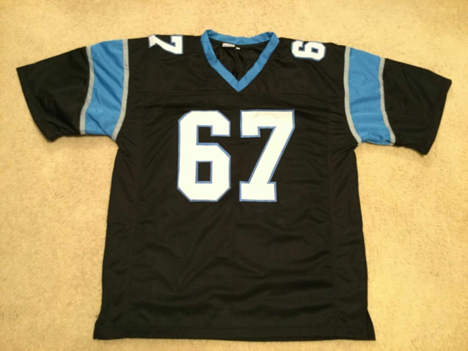 UNSIGNED CUSTOM Sewn Stitched Ryan Kalil Black Jersey 2 UNSIGNED CUSTOM Sewn Stitched Ryan Kalil Black Jersey