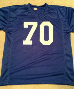 UNSIGNED CUSTOM Sewn Stitched Sam Huff Blue Jersey