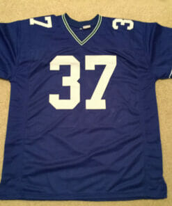 UNSIGNED CUSTOM Sewn Stitched Shaun Alexander Blue Jersey