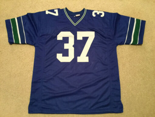 UNSIGNED CUSTOM Sewn Stitched Shaun Alexander Blue Jersey