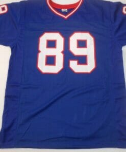 UNSIGNED CUSTOM Sewn Stitched Steve Tasker Blue Jersey