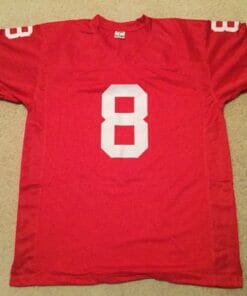 UNSIGNED CUSTOM Sewn Stitched Steve Young Red Jersey