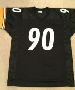 UNSIGNED CUSTOM Sewn Stitched T.J. Watt Black Jersey