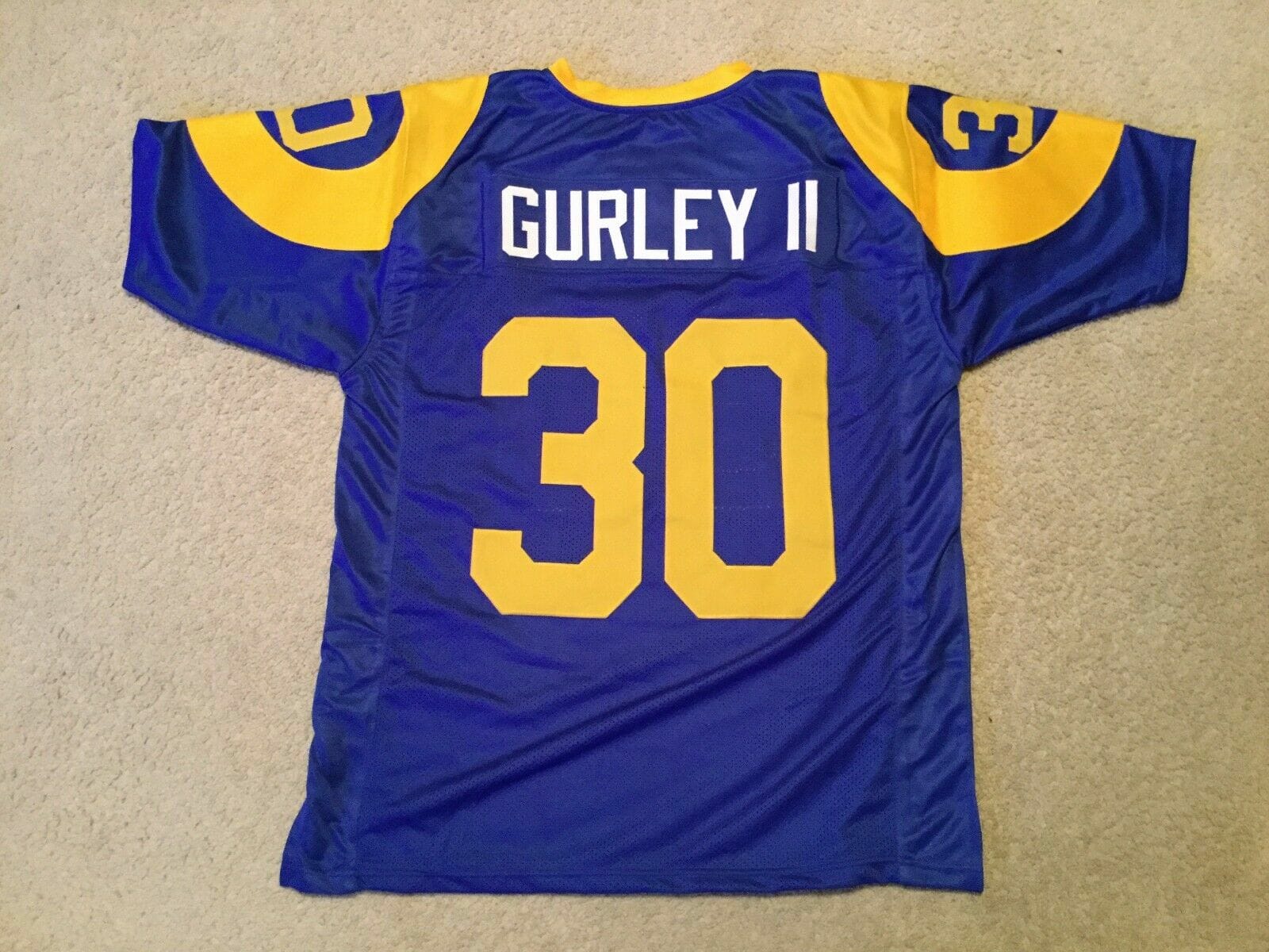 UNSIGNED CUSTOM Sewn Stitched Todd Gurley Old Style Blue Jersey 1 UNSIGNED CUSTOM Sewn Stitched Todd Gurley Old Style Blue Jersey